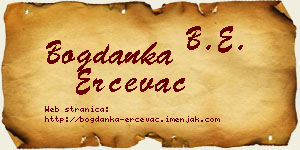 Bogdanka Erčevac vizit kartica
